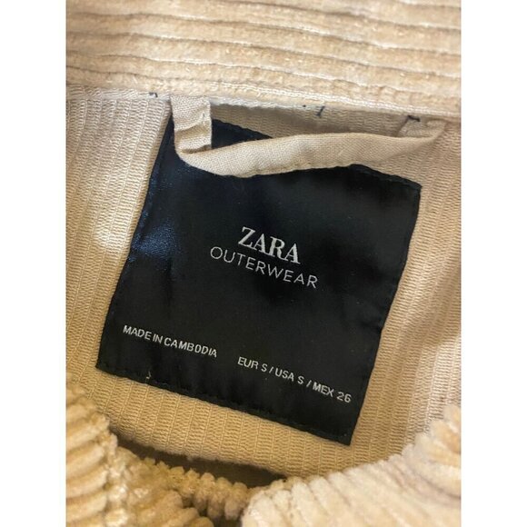 Zara Outerwear Women's Brown Corduroy Button Front Collared Jacket - Small - Picture 6 of 9